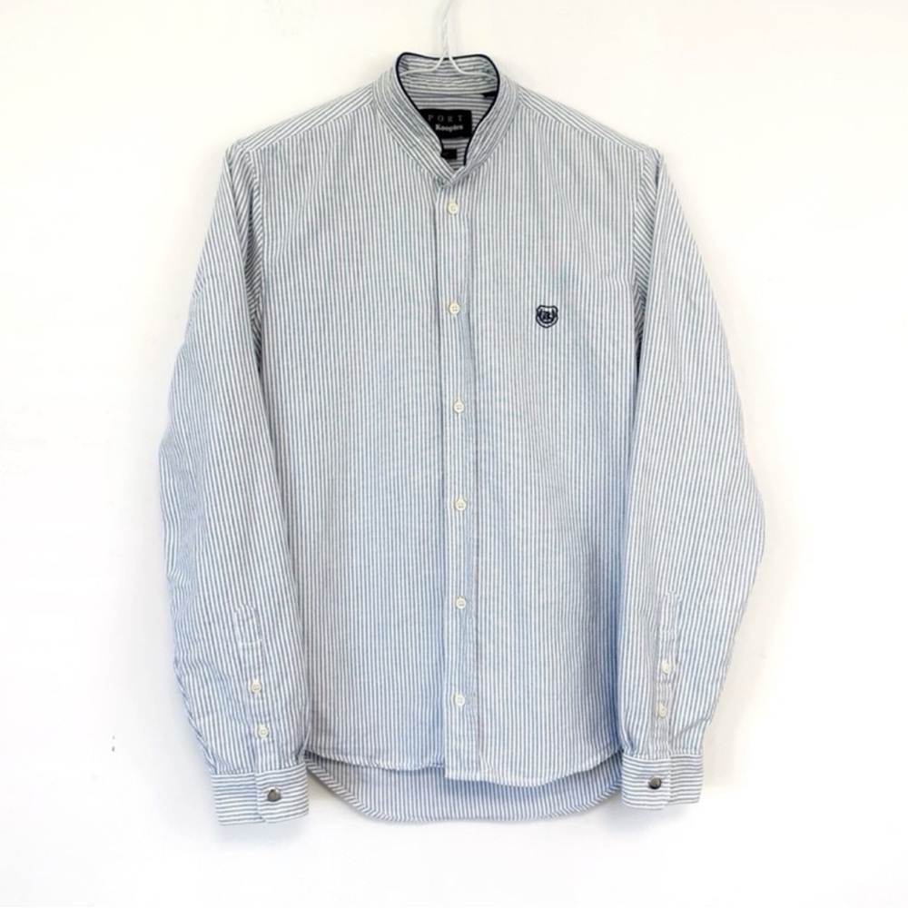 The Kooples Men Blue Striped Botton Down Long Sleeve Shirt XS Classic Luxury
